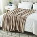 Cozy Tyme Serena Chevron Jacquard Flannel Throw Reverse Sherpa 60" x 70" Polyester in Gray | 60 W in | Wayfair B174-20TPT-WR