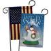 Breeze Decor 2 Piece Snow Globe Snowman Impressions Decorative 2-Sided 19" x 13" Garden Flag Set in Black/Blue/Gray | 18.5 H x 13 W in | Wayfair