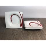 Red Vanilla 10 oz. Paint It Soup Bowl Porcelain China/Ceramic in Red/White | 1 H x 8.75 W x 8.75 D in | Wayfair PR1306/6