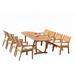 Teak Smith Mas 9 Piece Teak Outdoor Dining Set Wood/Metal in Brown | 94 W x 40 D in | Wayfair DSVellore_94MasOval_9_AA