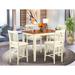 Winston Porter Barview Counter Height Rubberwood Solid Wood Dining Set Wood in White/Brown | Wayfair 7901312839B74F2C9A691012AE16CF0A