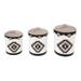 Foundry Select Kingstowne Cream/Black/Taupe Aztec Print Ceramic Southwestern Style 3 Piece Kitchen Canister Set Ceramic in Black/Brown | Wayfair