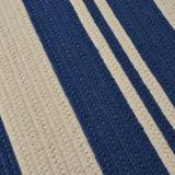 Blue/Navy 24 W in Area Rug - Hokku Designs Wisley Striped Braided Navy/Beige Indoor/Outdoor Area Rug Polypropylene | Wayfair