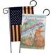 Breeze Decor Bunnies w/ Umbrella Impressions Decorative 2-Sided Polyester 13 x 18.5 in. Garden Flag in Brown/Gray | 13 H x 13 W in | Wayfair