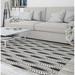 Black/White 48 x 0.08 in Area Rug - George Oliver Geometric Charcoal/White Area Rug Polyester | 48 W x 0.08 D in | Wayfair