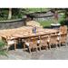 Rosecliff Heights Massenburg 9 Piece Teak Outdoor Dining Set Wood/Teak in Brown/White | 31 H x 82 W x 43 D in | Wayfair