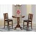 Charlton Home® Speights 4 - Person Counter Height Rubberwood Solid Wood Dining Set Wood in Brown | 36 H in | Wayfair