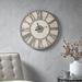 Gracie Oaks Oversized Lothair 23.6" Wall Clock Wood/Metal in Black/Brown | 23.6 H x 23.6 W x 1.77 D in | Wayfair D3DBA699C0DB4F6E99A74A5F588B1332