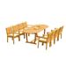 Rosecliff Heights Maskell 9 Piece Teak Outdoor Dining Set Wood/Teak in Brown/White | 31 H x 71 W x 40 D in | Wayfair