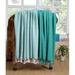 Excel Hometex Luxurious 100% Cotton Throw in Green/Blue | 50 W in | Wayfair 2 Piece Chevron Throw Blanket Set-Turquise