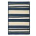 Blue/Navy 24 W in Area Rug - Hokku Designs Wisley Striped Braided Navy/Beige Indoor/Outdoor Area Rug Polypropylene | Wayfair
