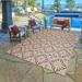 Red/White 156 x 0.25 in Area Rug - Gertmenian Paseo Powis Red/Beige Transitional Casual Medallion Tile Flatweave Indoor/Outdoor Area Rug, | Wayfair