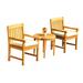 Rosecliff Heights Mathes 3 Piece Teak Bistro Set Wood/Teak in Brown/White | Outdoor Furniture | Wayfair 09F0CAA7F21A4872B6975B2C82D63ADD