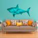 Highland Dunes Shark Ocean View Wall Decal Vinyl in Blue/Gray | 11 H x 20 W in | Wayfair 8797B43F18024EDD81B296EEDEFBD777