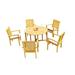 Rosecliff Heights Masuda 6 Piece Teak Outdoor Dining Set Wood/Teak in Brown/White | 31 H x 48 W x 48 D in | Wayfair