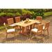 Rosecliff Heights Mastropietro 9 Piece Teak Outdoor Dining Set Wood/Teak in Brown/White | 29.5 H x 68.5 W x 35 D in | Wayfair