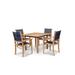 Rosecliff Heights Crider Square 4 Person 40" Long Teak Outdoor Dining Set Wood/Teak in Blue | 30 H x 40 W x 40 D in | Wayfair