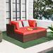 Latitude Run® Alishea 4-Piece Rattan Sofa Seating Group w/ Cushions in Orange | Outdoor Furniture | Wayfair ACB755610FDA428DB94B423D9244DEEF