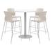 KFI Studios 42" L Round Manufactured Wood Breakroom Table & Chair Set Metal in White | 41 H in | Wayfair OLTFL36RD-B1922-SL-41-D354-4-OL2700BR-P45