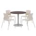 KFI Studios 36" L Round Manufactured Wood Breakroom Table & Chair Set Metal in Brown/Gray | 29 H in | Wayfair OLTFL42RD-B1922-SL-7933K-4-OL2700-P45