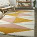 Orange/White 63 x 1.18 in Area Rug - Mercury Row® Bonifay Geometric Off White Area Rug, Polypropylene | 63 W x 1.18 D in | Wayfair