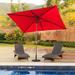 Arlmont & Co. Saucedo 6.5' x 10' Rectangular Market Umbrella Metal in Red | 97.2 H in | Wayfair 9DF1F73B87314B4183037BAFFD54DBE3
