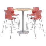 KFI Studios 42" L Round Manufactured Wood Breakroom Table & Chair Set Metal in Gray | 41 H in | Wayfair OLTFL36RD-B1922-SL-41-10776-4-OL2700BR-P41