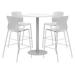 KFI Studios 42" L Round Manufactured Wood Breakroom Table & Chair Set Metal in White | 41 H in | Wayfair OLTFL36RD-B1922-SL-41-D354-4-OL2700BR-P13