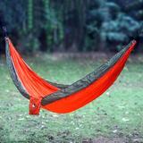 Arlmont & Co. Woodson Portable Nylon Camping Hammock in Orange/Red/Gray | 126 H x 79 W x 126 D in | Wayfair 248375