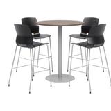 KFI Studios 42" L Round Manufactured Wood Breakroom Table & Chair Set Metal in Gray | 41 H in | Wayfair OLTFL36RD-B1922-SL-41-7960K-4-OL2700BR-P10