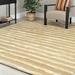 White 90 x 0.5 in Area Rug - 17 Stories Nukri Striped Handmade Tufted Beige Area Rug Viscose/Wool/Cotton | 90 W x 0.5 D in | Wayfair