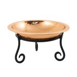 Fleur De Lis Living Hammered Copper Birdbath w/ Short Stand Metal/Copper in Black/Brown | 6.5 H x 12.5 W x 12.5 D in | Wayfair