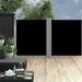 Arlmont & Co. Retractable Side Awning Folding Privacy Screen Outdoor Divider Wall in Black | 66.9 H x 236.2 W x 0.3 D in | Wayfair