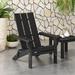 Rosecliff Heights Solid Wood Folding Adirondack Chair Wood in Black | 37 H x 30 W x 32.25 D in | Wayfair 9B80F4D3CAD14D7EA0DC04E66D7913D0