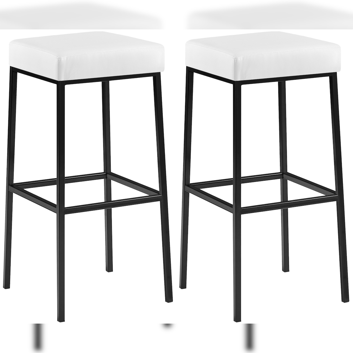 CLP 2er Set Barhocker Montreal Kunstlederbezug weiß/schwarz Image