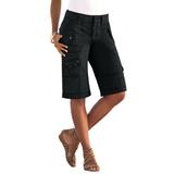 Plus Size Women's Cargo Shorts by Roaman's in Black (Size 12 W)