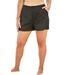 Plus Size Women's Cargo Swim Shorts with Side Slits by Swim 365 in Black (Size 20) Swimsuit Bottoms