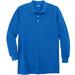 Men's Big & Tall Longer-Length Long-Sleeve Shrink-Less™ Piqué Polo by KingSize in Royal Blue (Size L)