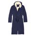 Men's Big & Tall Sherpa-Lined Robe by KingSize in Navy (Size 7XL/8XL)