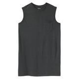 Men's Big & Tall Shrink-Less™ Longer-Length Lightweight Muscle Pocket Tee by KingSize in Heather Charcoal (Size 4XL) Shirt