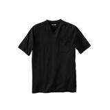 Men's Big & Tall Shrink-Less™ Lightweight V-Neck Pocket T-Shirt by KingSize in Black (Size 5XL)