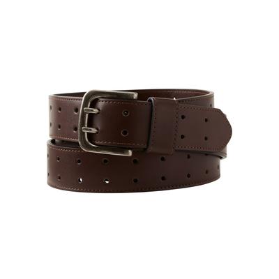 Men's Big & Tall Double Prong Belt by KingSize in Brown (Size 68/70)