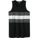 Men's Big & Tall Shrink-Less™ Lightweight Tank by KingSize in Black Stripe (Size 7XL) Shirt