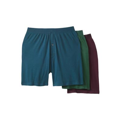 Men's Big & Tall Cotton Boxers 3-Pack by KingSize in Assorted Colors (Size 9XL)