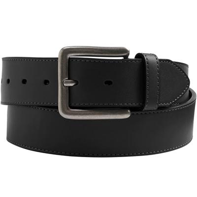 Men's Big & Tall Casual Stitched Edge Leather Belt by KingSize in Black (Size 56/58)