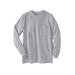 Men's Big & Tall Shrink-Less™ Lightweight Long-Sleeve Crewneck Pocket T-Shirt by KingSize in Heather Grey (Size 9XL)