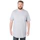 Men's Big & Tall Shrink-Less™ Lightweight Longer-Length Crewneck Pocket T-Shirt by KingSize in Heather Grey (Size L)