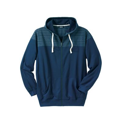 Men's Big & Tall French Terry Snow Lodge Hoodie by KingSize in Navy (Size XL)