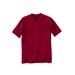 Men's Big & Tall Shrink-Less™ Lightweight V-Neck Pocket T-Shirt by KingSize in Rich Burgundy (Size L)