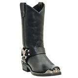 Men's Dingo 12" Leather Eagle Harness Strap Boots by Dingo in Black (Size 16 M)